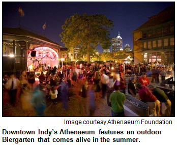 Image of the Athenaeum Biergarten in the summertime. Image courtesy Athenaeum Foundation.