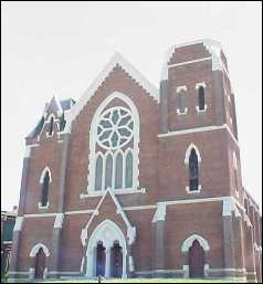 The former Fletcher Place United Methodist Church at the corner of East, Fletcher, and Virginia, now available as condominiums.