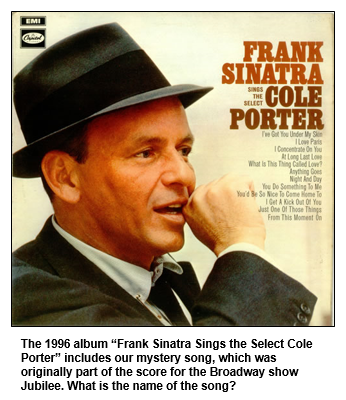 The 1996 album Frank Sinatra Sings the Select Cole Porter includes our mystery song, which was originally part of the score for the Broadway show Jubilee. What is the name of the song?
