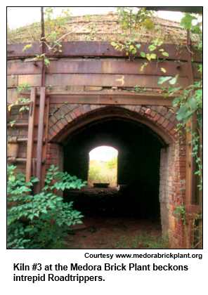 Kiln #3 at the Medora Brick Plant beckons intrepid Roadtrippers.
Courtesy www.medorabrickplant.org.
