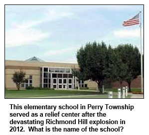 This elementary school in Perry Township served as a relief center after the devastating Richmond Hill explosion in 2012.  What is the name of the school? 
