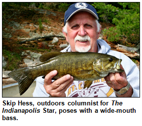 Skip Hess with wide-mouth bass.