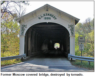Former Moscow covered bridge, destroyed by tornado.