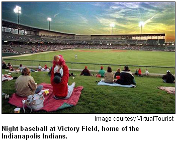 Night baseball at Victory Field, home of the Indianapolis Indians.