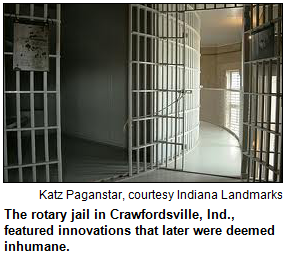 Rotary jail in Crawfordsville, Ind., interior view.